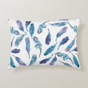 Coussins Décoratifs Motif de plume d'aquarelle transparente