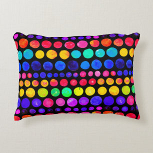 Coussins Décoratifs Motif de points de peinture colorés