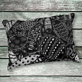 Coussins Décoratifs Motif de poisson noir et blanc Art moderne