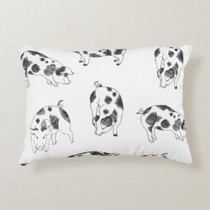 Coussins Décoratifs Motif de taches de vache en noir et blanc dessiné