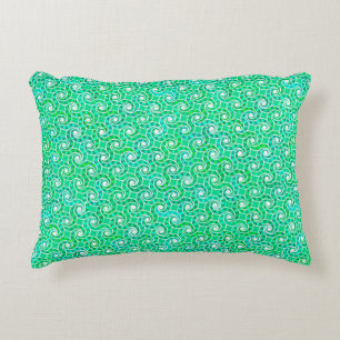 Coussins Décoratifs Motif de tourbillon abstrait - nuances de vert jad