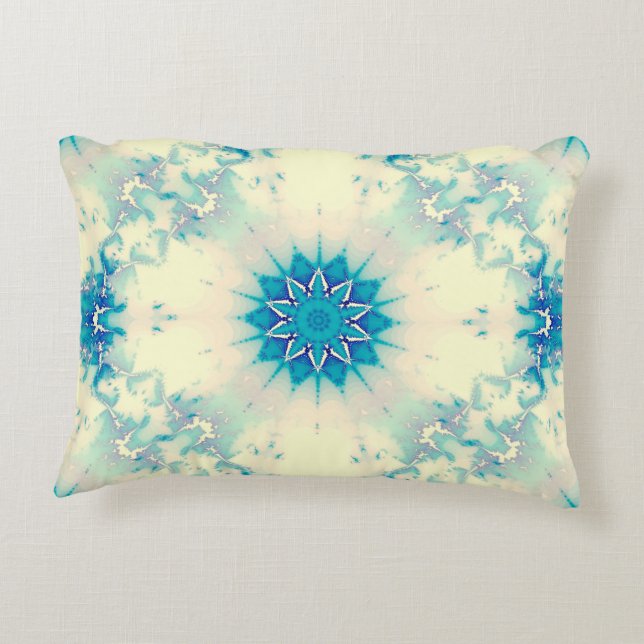 Coussins Décoratifs Motif d'hiver Frosty Blue Snowflake (Dos)