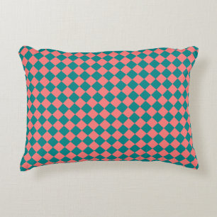Coussins Décoratifs Motif diamant rose Cyan Checker