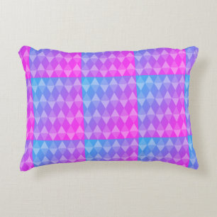 Coussins Décoratifs Motif diamant rose, violet, bleu