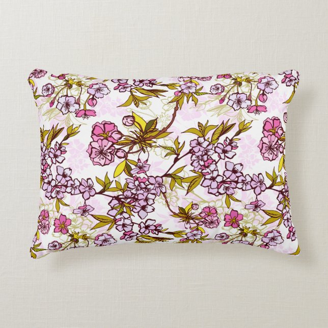 Coussins Décoratifs Motif en fleurs de cerisiers (Devant)