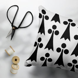 Coussins Décoratifs Motif Ermine, Motif médiéval, noir sur blanc