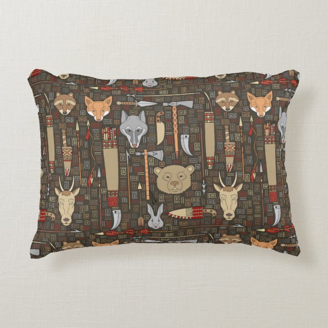 Coussins Décoratifs Motif ethnique de chasse (Devant)