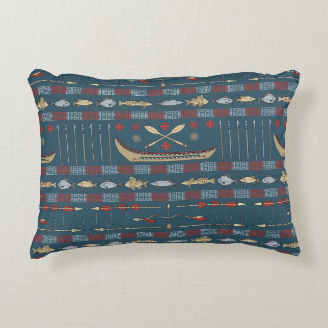 Coussins Décoratifs Motif ethnique de pêche (Devant)