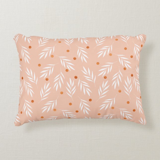 Coussins Décoratifs Motif Feuille moderne Apricot rose (Devant)