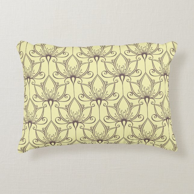 Coussins Décoratifs Motif floral crème (Devant)