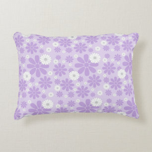 Coussins Décoratifs Motif Floral Pastel LAVANDE