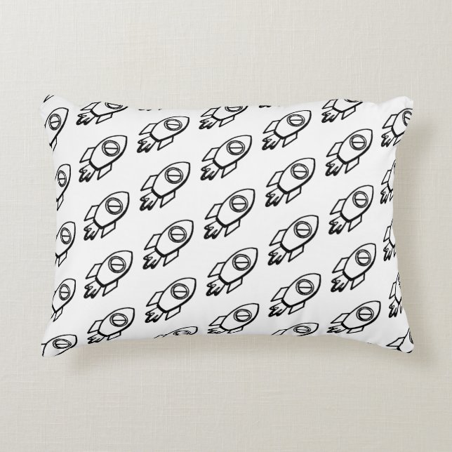Coussins Décoratifs Motif Flying Rocket Sketch (Devant)
