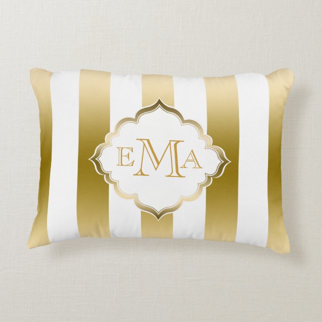 Coussins Décoratifs Motif géométrique Gold & White (Dos)