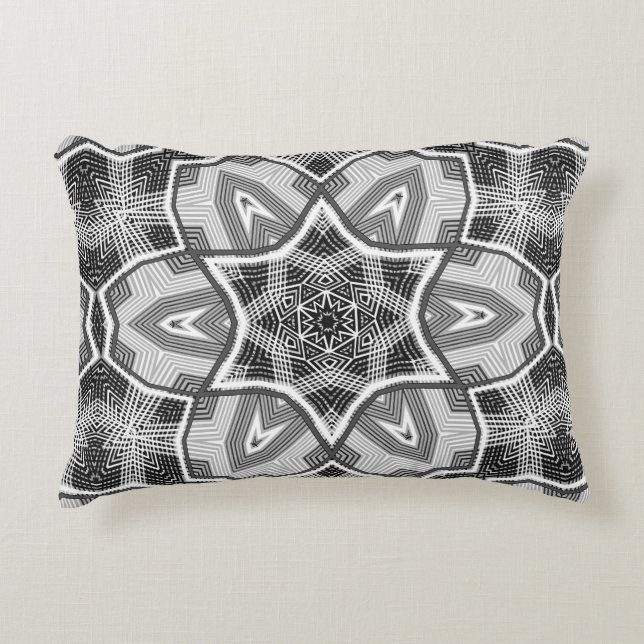 Coussins Décoratifs Motif géométrique noir blanc (Devant)