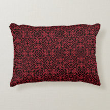 Motif géométrique noir et rouge