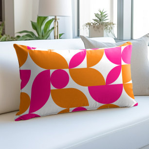 Coussins Décoratifs Motif géométrique rose orange du milieu du siècle