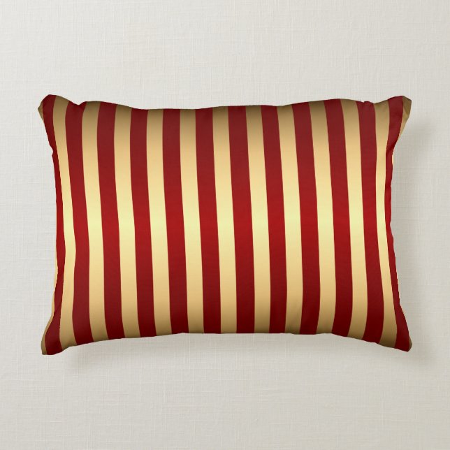 Coussins Décoratifs Motif Gold Red Stripes (Devant)