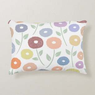 Coussins Décoratifs Motif grandes fleurs floues Pastels sur fond blanc