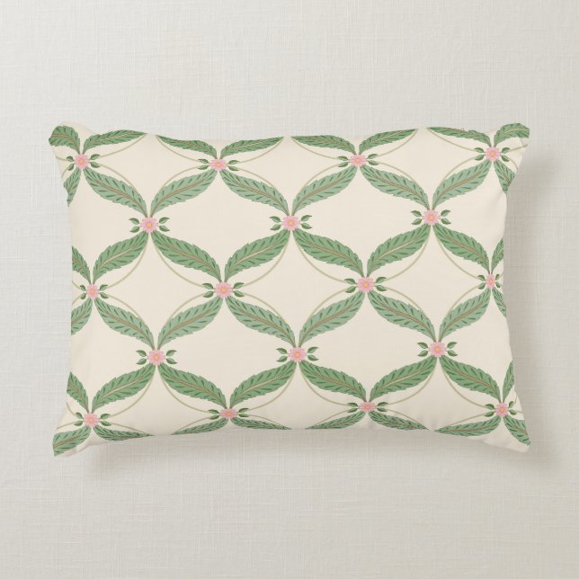 Coussins Décoratifs Motif Grille Fleurs Feuilles simples (Devant)
