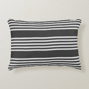 Coussins Décoratifs Motif gris clair et charbon cinq bandes