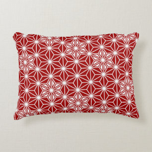 Coussins Décoratifs Motif japonais Asanoha - rouge foncé