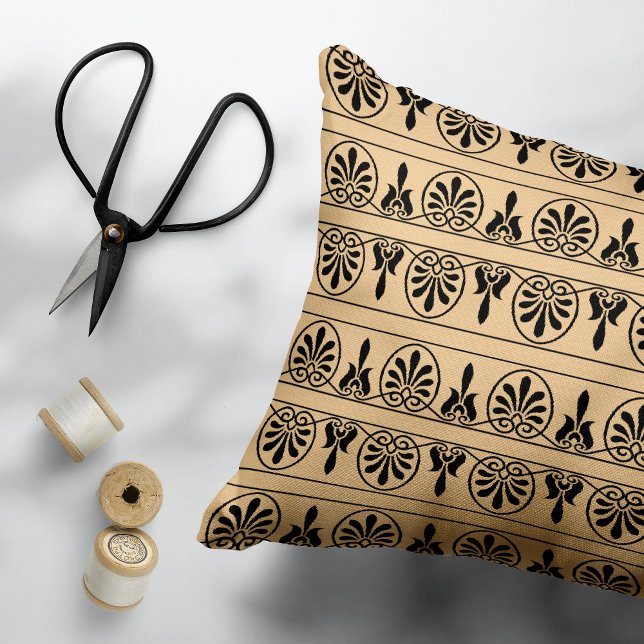 Coussins Décoratifs Motif méditerranéen grec Arabesque Brown (Créateur téléchargé)