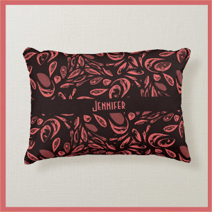 Coussins Décoratifs Motif moderne noir, rouge chaud