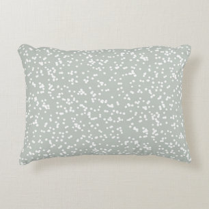 Coussins Décoratifs Motif Points Ditsy - Blanc sur Vert Gris