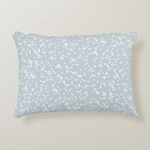 Coussins Décoratifs Motif Points Fantaisie - Blanc sur Bleu Poussiéreu