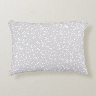 Coussins Décoratifs Motif Points Fantaisie - Blanc sur Gris Argenté