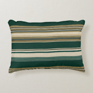 Coussins Décoratifs Motif rayé vert et crème classique