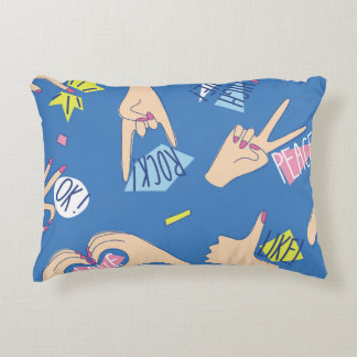 Coussins Décoratifs Motif sans couture avec des gestes à mains diverse