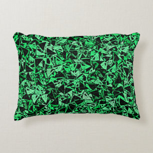Coussins Décoratifs Motif sans couture de triangle noir vert