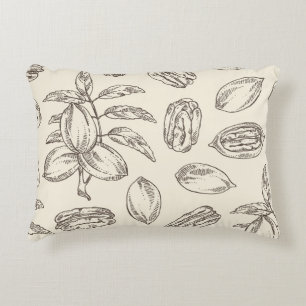 Coussins Décoratifs Motif sans joint avec pecan : noix de pacan et feu
