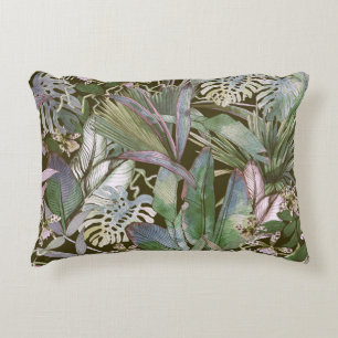Coussins Décoratifs Motif sans soudure tropicale avec fleurs tropicale