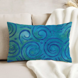 Coussins Décoratifs Motif spirales bleu batik boho