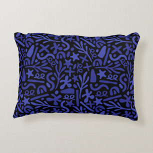 Coussins Décoratifs motif transparent abstrait bleu