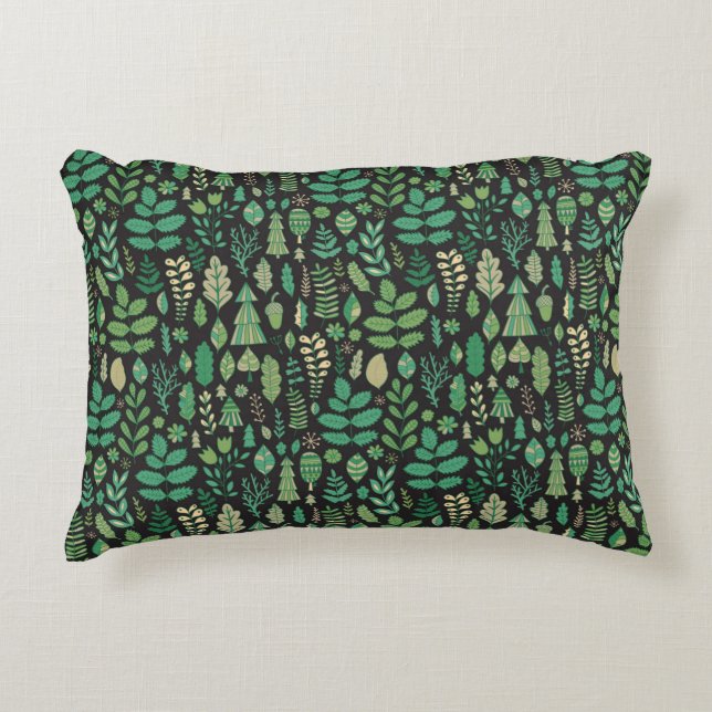 Coussins Décoratifs Motif transparent plante vert (Devant)