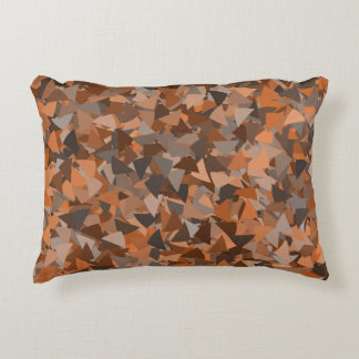 Coussins Décoratifs Motif Triangle Orange Marron