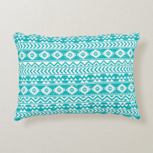 Coussins Décoratifs Motif tribal aztèque grunge turquoise