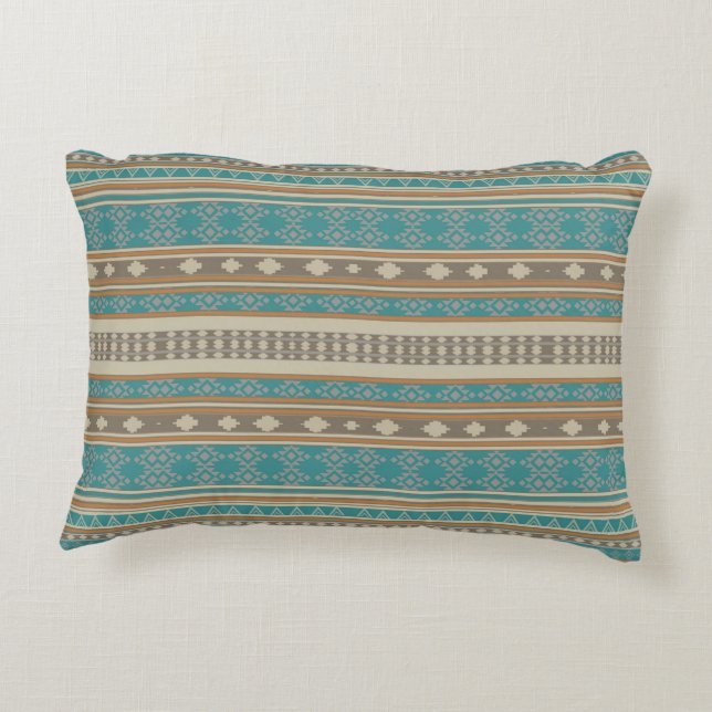 Coussins Décoratifs Motif tribal Turquoise (Dos)