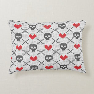 Coussins Décoratifs Motif tricoté avec des crânes