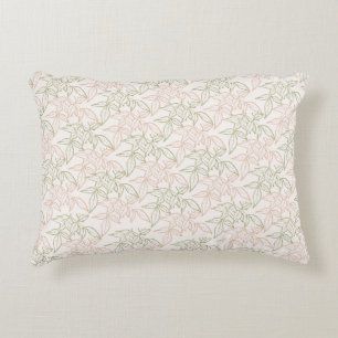 Coussins Décoratifs Motif Vintage de feuille vert rose rétro