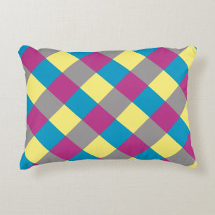 Coussins Décoratifs Motif violet bleu jaune gris