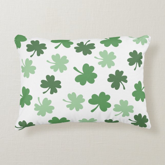 Coussins Décoratifs Motifs Shamrocks verts St. Patrick's Day Sherpa (Devant)