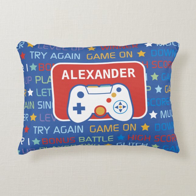 Coussins Décoratifs Mots du jeu vidéo (Devant)