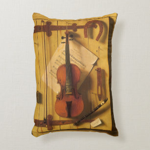 Coussins Décoratifs Nature morte au violon et partitions de William Ha