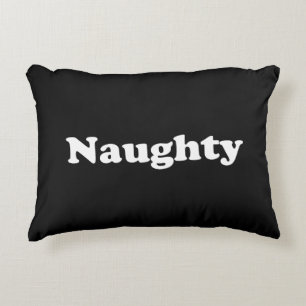 Coussins Décoratifs Naughty ou Nice, double face, noir blanc