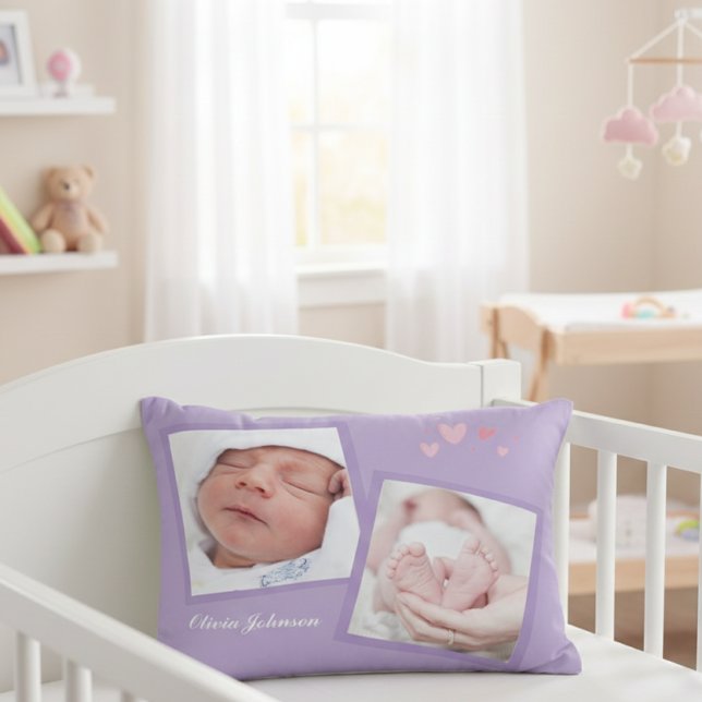 Coussins Décoratifs Newborn Photo Collage Throw Pillow (Créateur téléchargé)