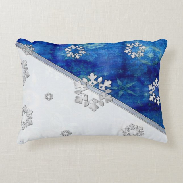 Coussins Décoratifs Noël aux bougies bleues (Devant)